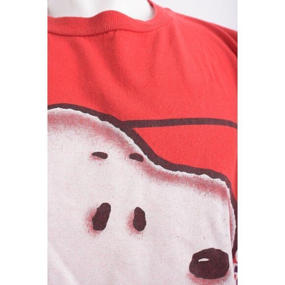 Vintage Snoopy Sport Graphic Shirt Red L Large Pre Shrunk Cotton Single stitch - Picture 5 of 6